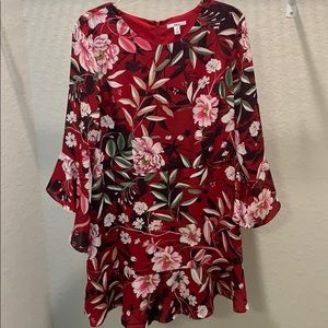 Red floral dress